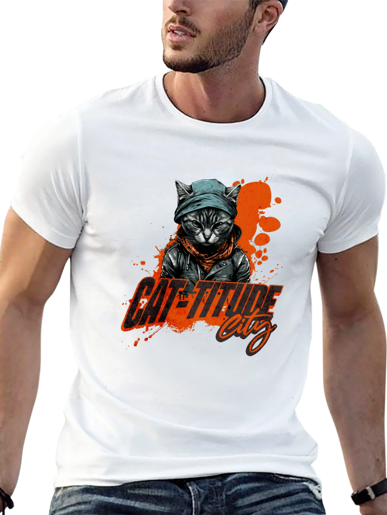 Cat-Titude City Black T-Shirt