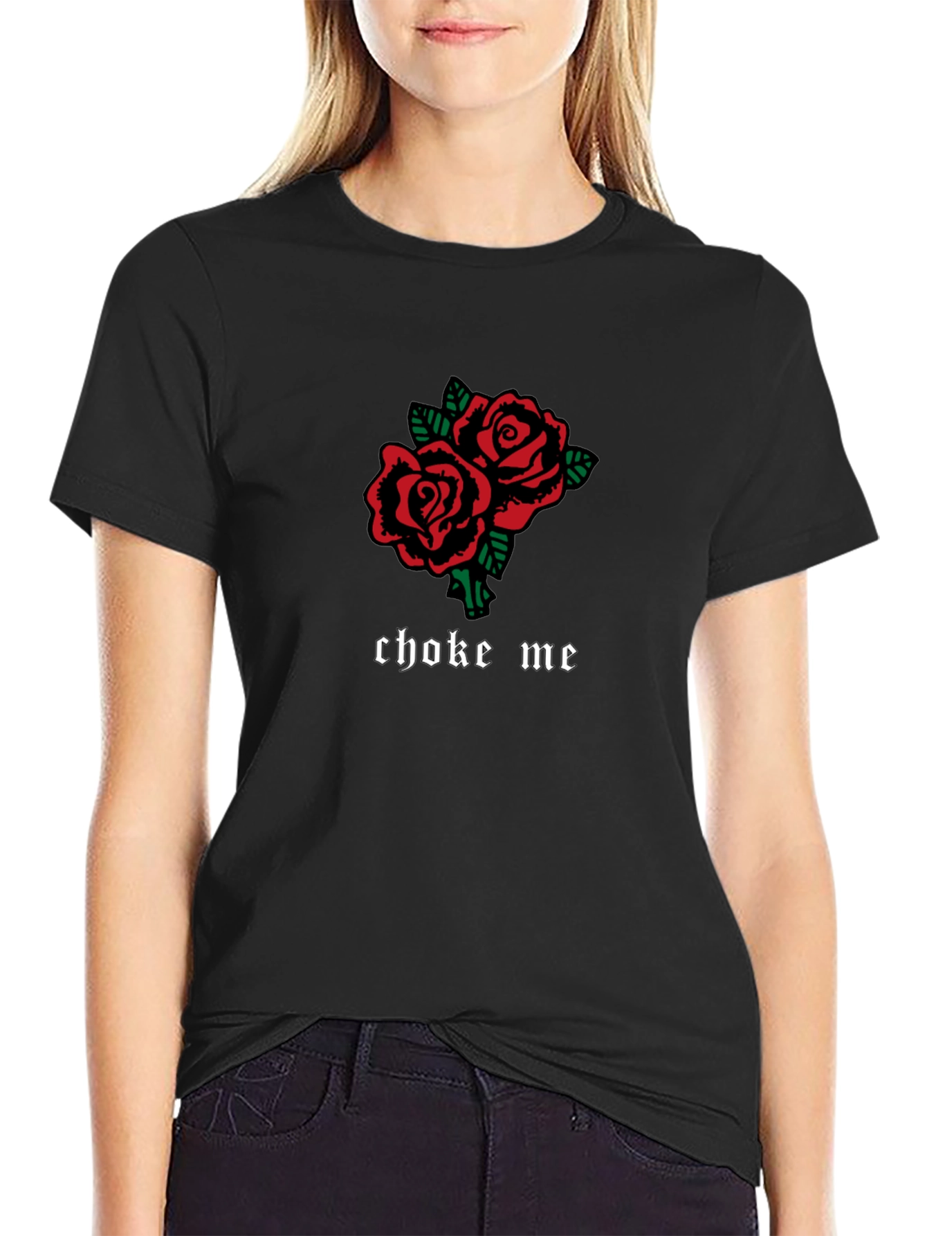 Gothic Rose Choke Me T-Shirt