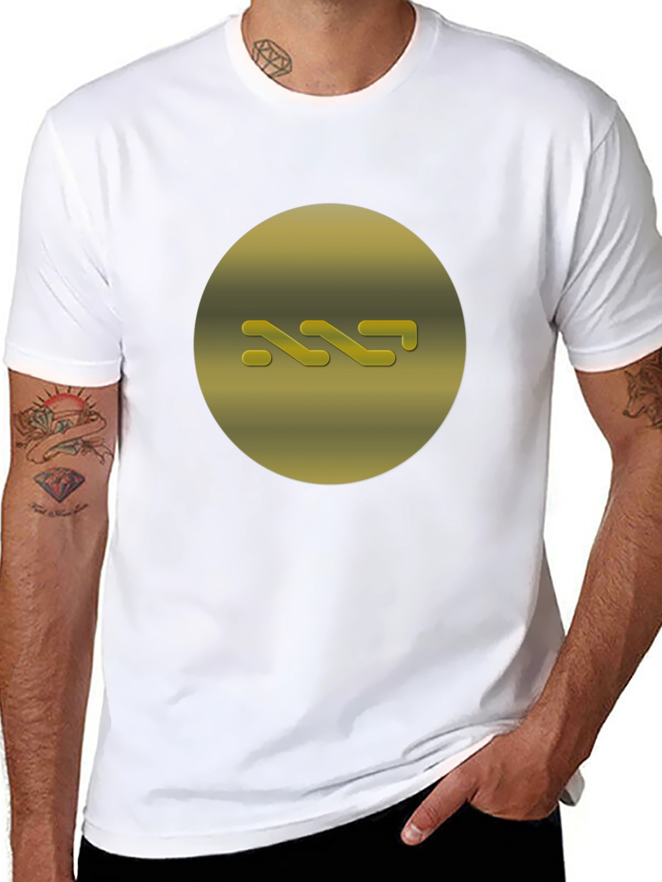 Abstract Graphic Tee - Gold on Black