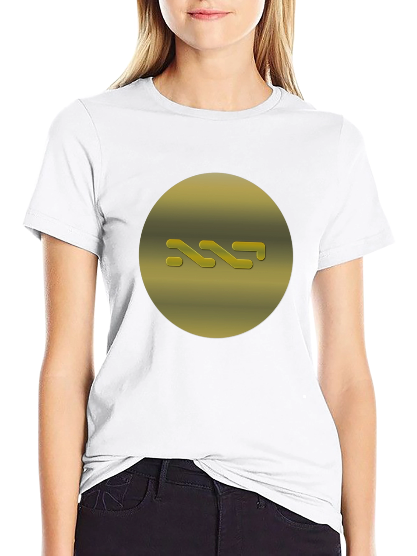 Abstract Graphic Tee - Gold on Black