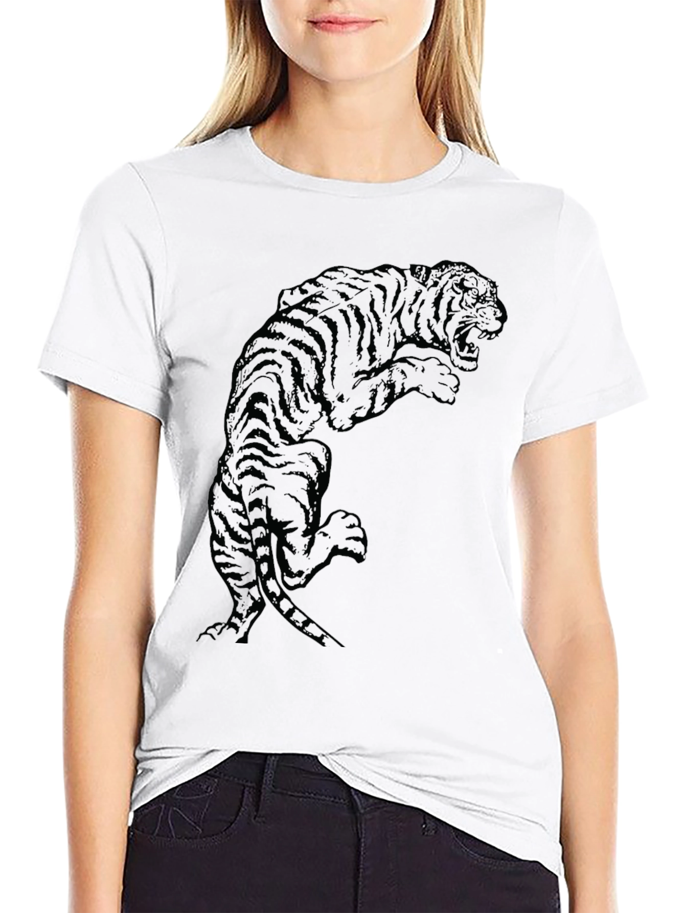 Black Tiger Graphic Tee - Bold Style