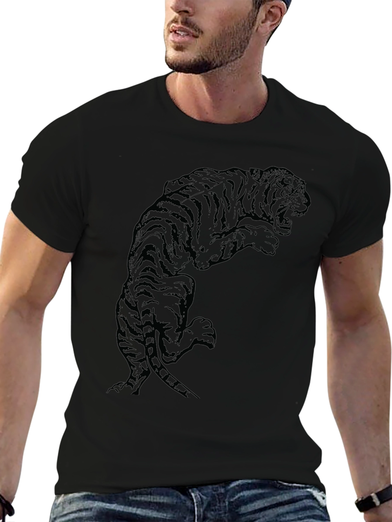 Black Tiger Graphic Tee - Bold Style