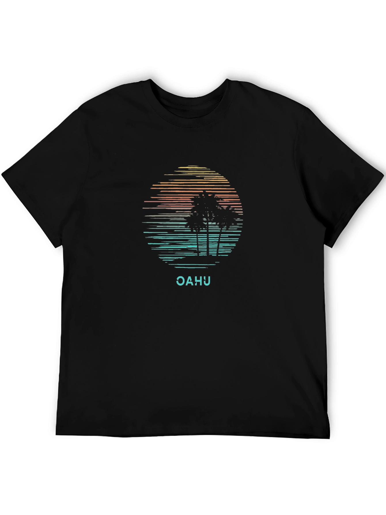 Oahu Palm Sunset T-Shirt - Black
