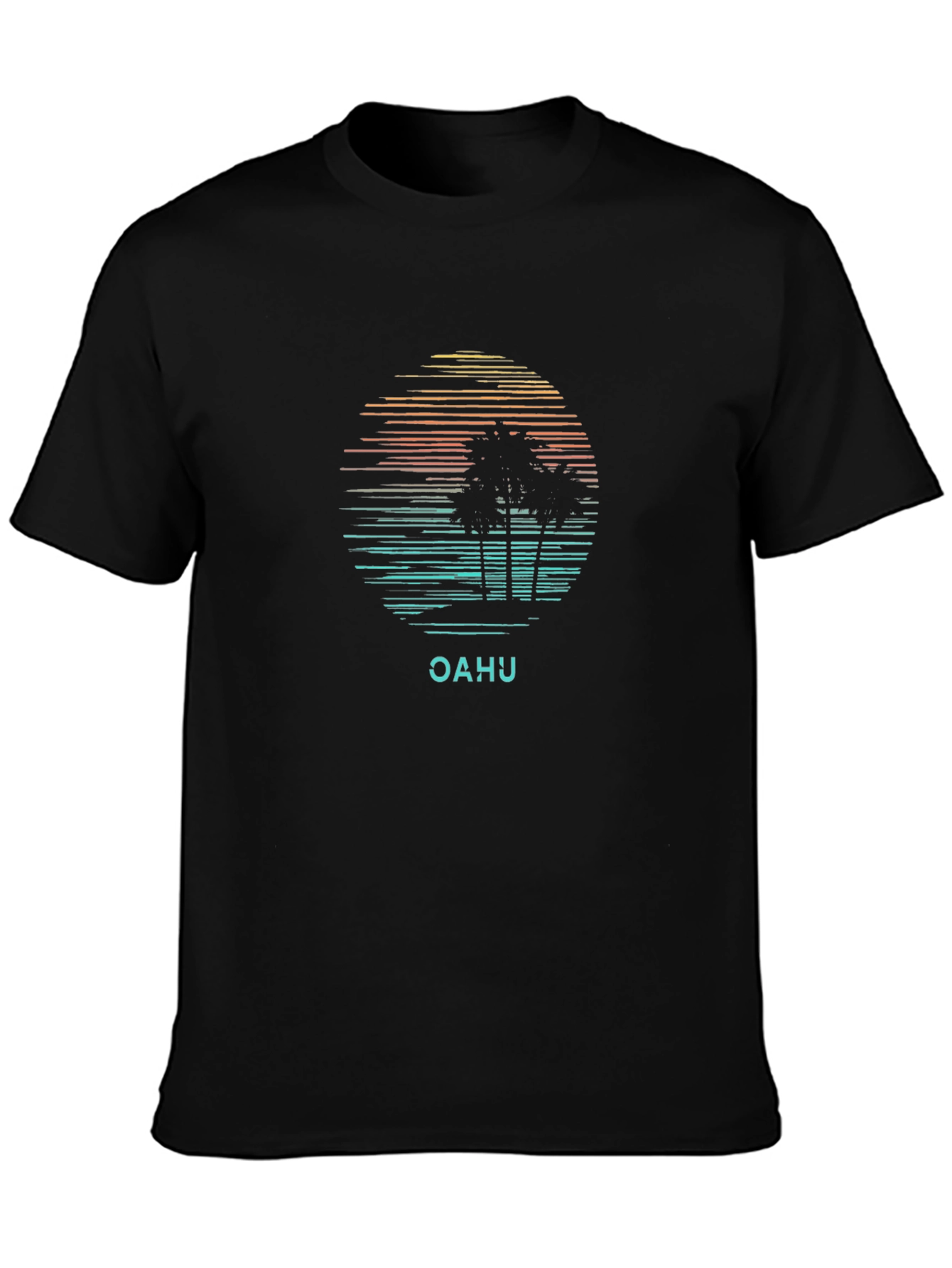 Oahu Palm Sunset T-Shirt - Black