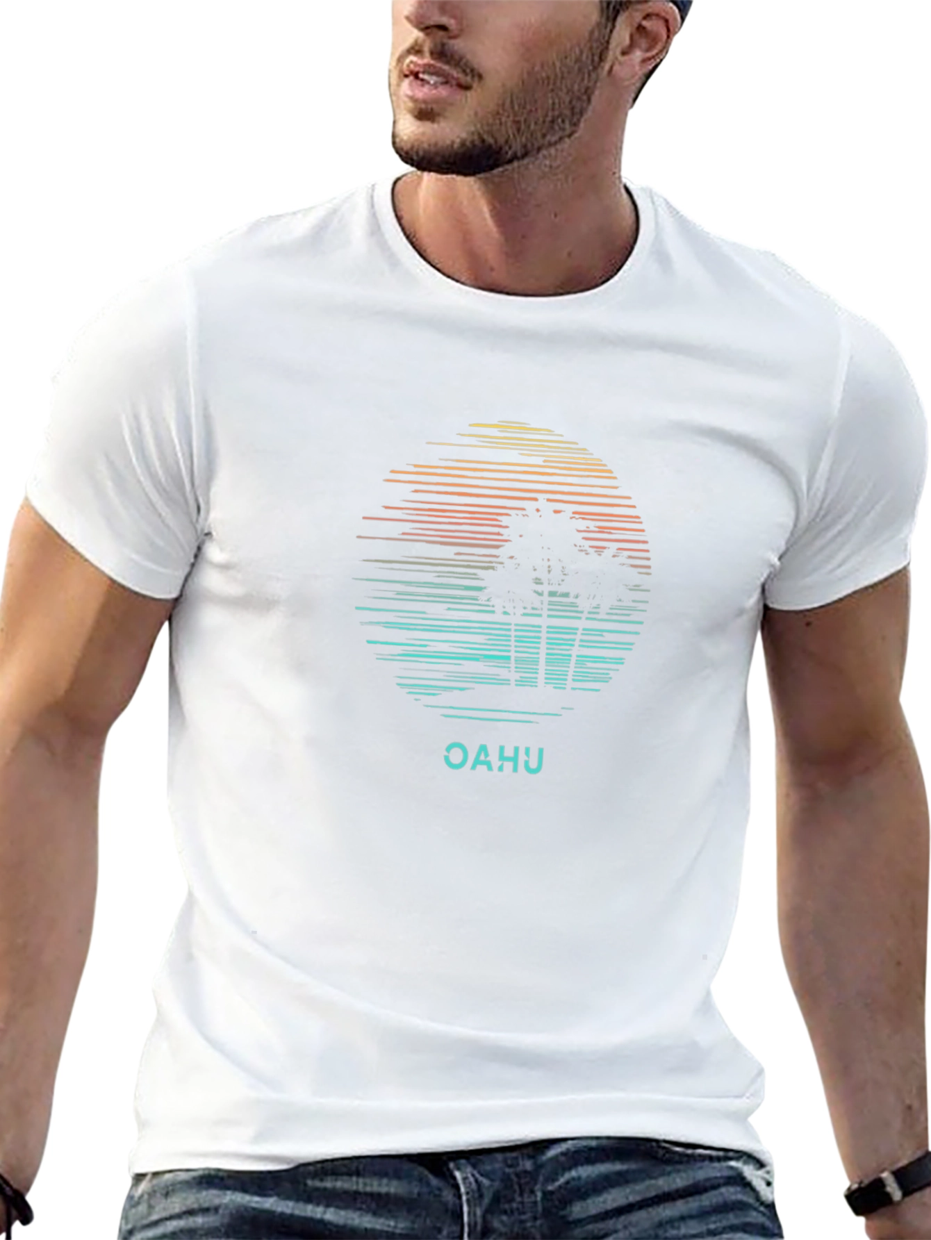 Oahu Palm Sunset T-Shirt - Black