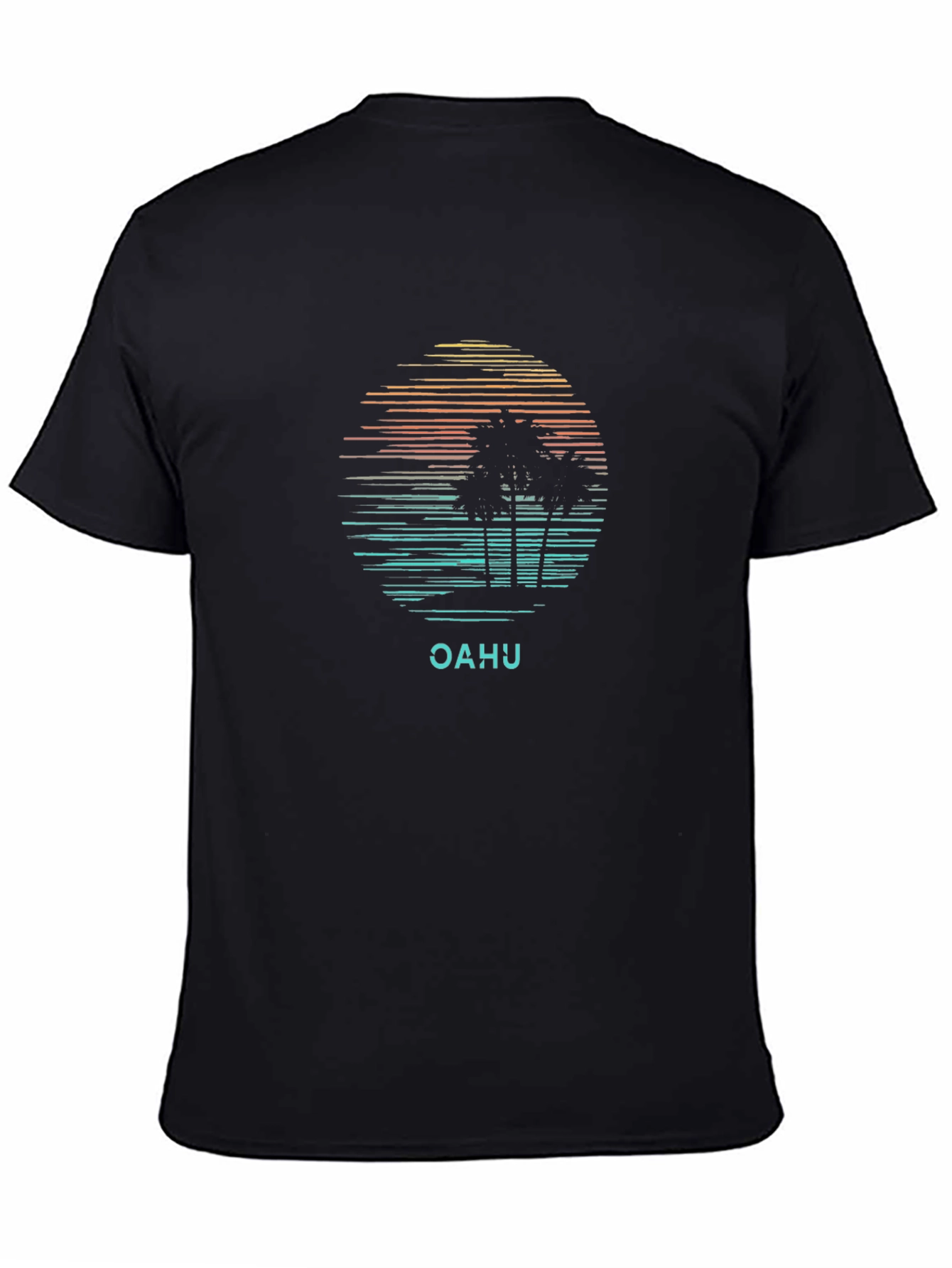 Oahu Palm Sunset T-Shirt - Black