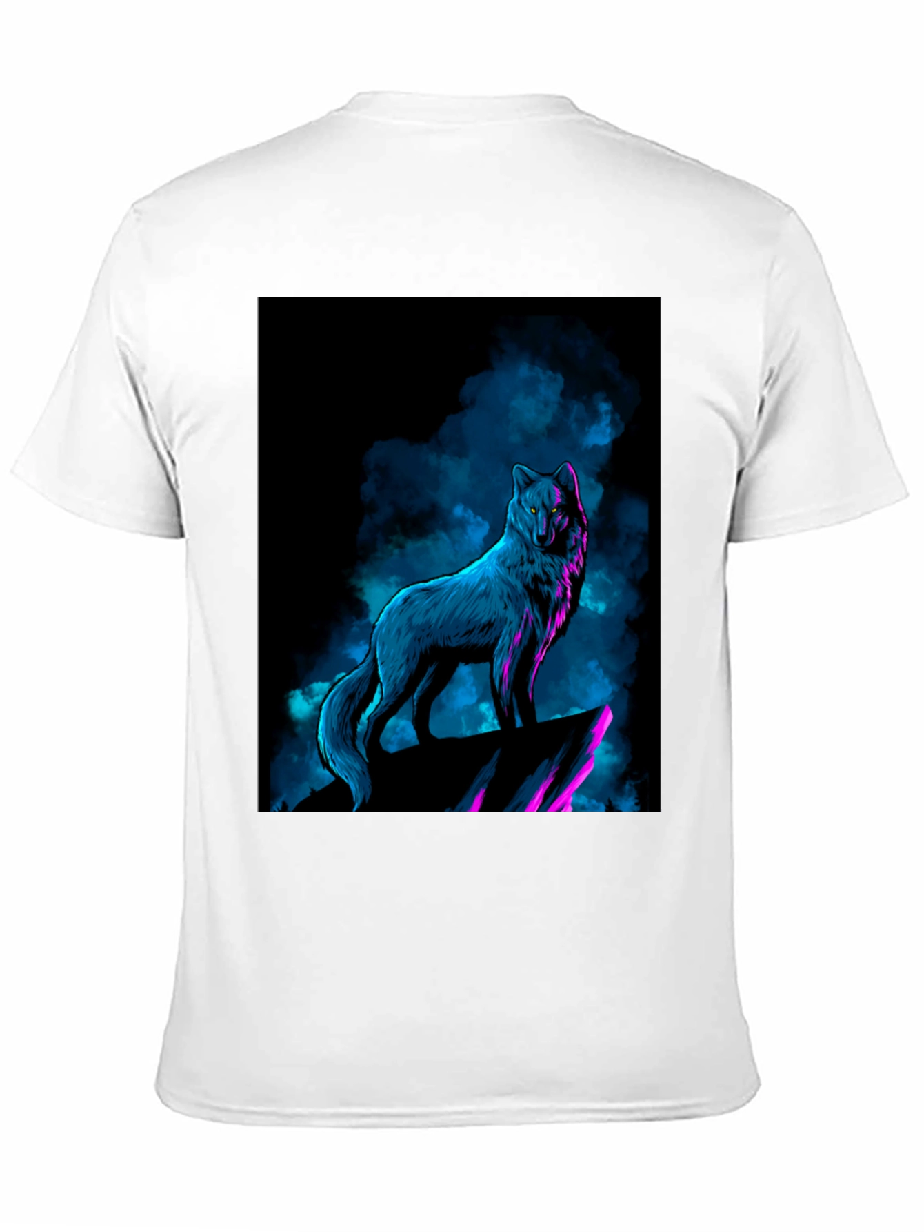 Wolf Graphic Tee - Neon Blue & Purple