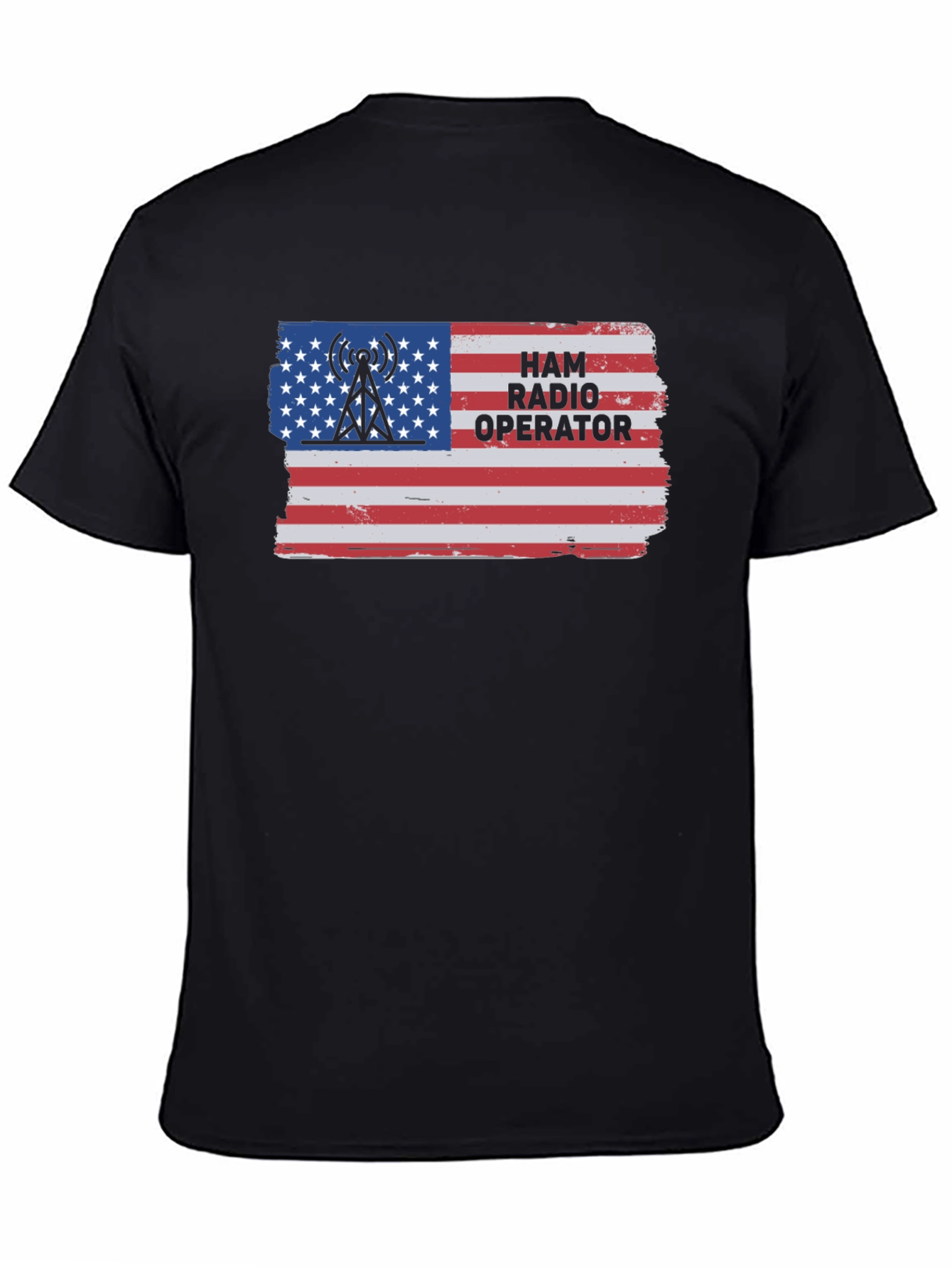 Ham Radio Operator USA Flag Graphic T-Shirt