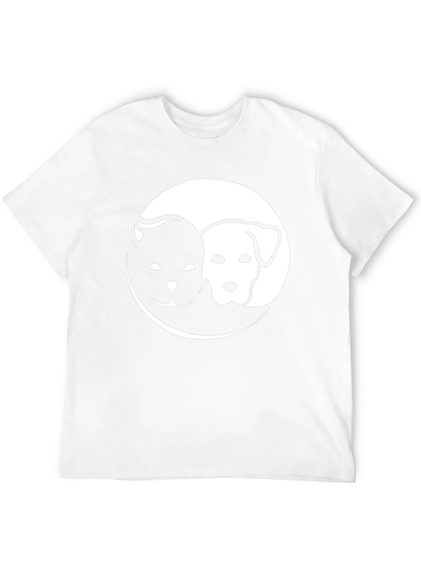 Yin Yang Dog Cat Graphic Tee - Black T-Shirt