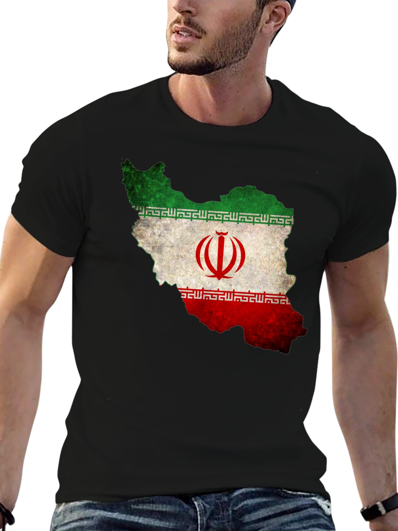 Iran Flag Map Graphic T-Shirt