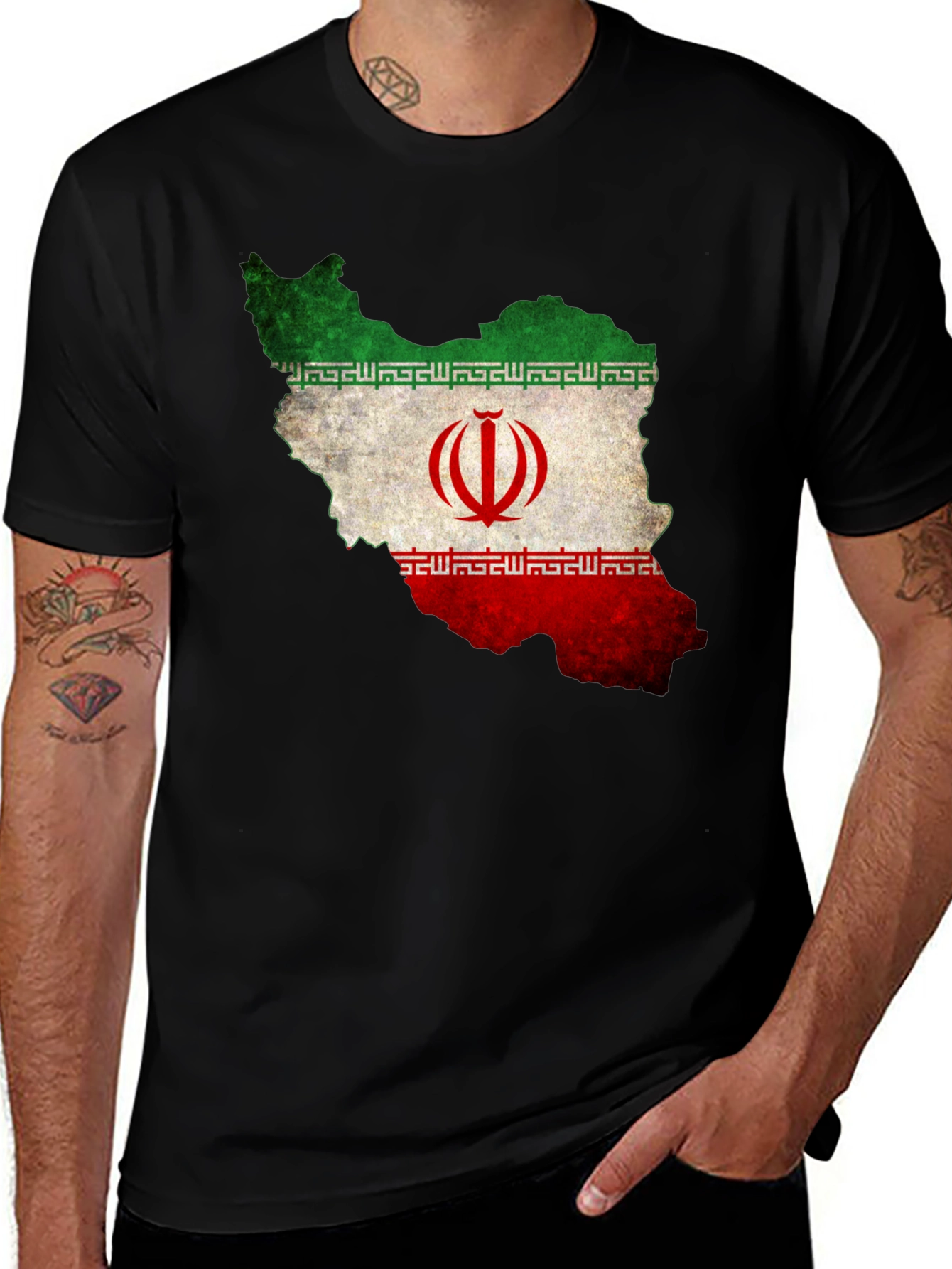 Iran Flag Map Graphic T-Shirt