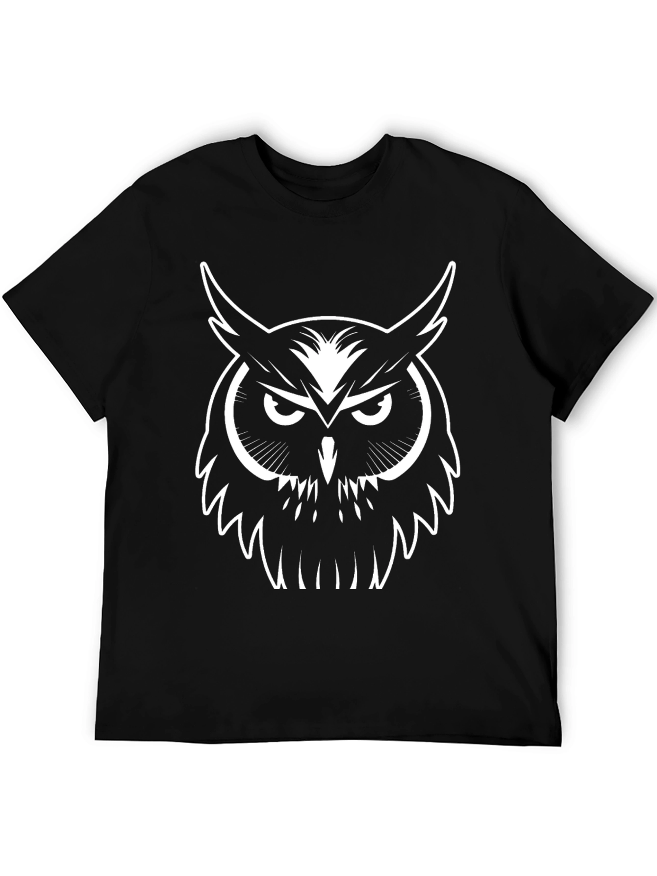 Black Owl Graphic Tee - Cool Bird Design