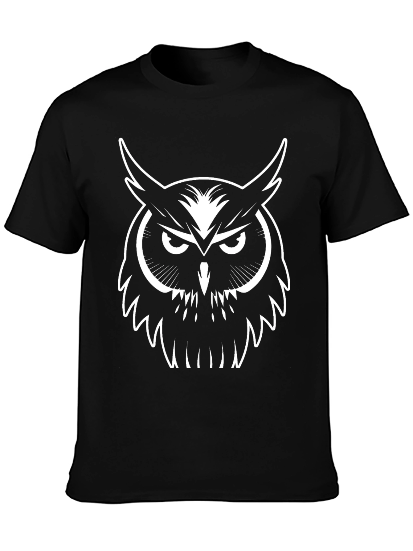 Black Owl Graphic Tee - Cool Bird Design
