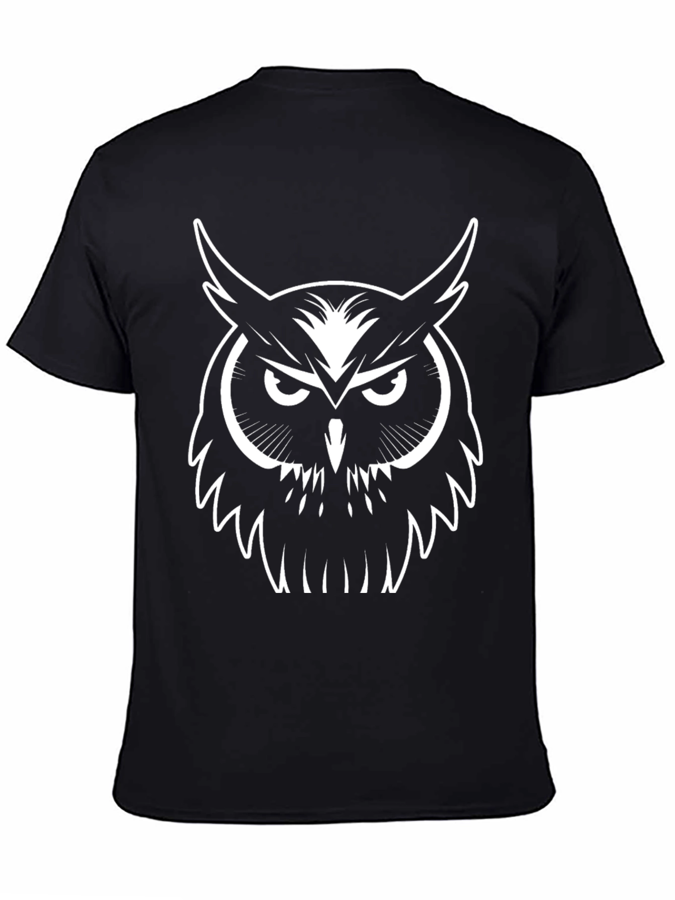 Black Owl Graphic Tee - Cool Bird Design