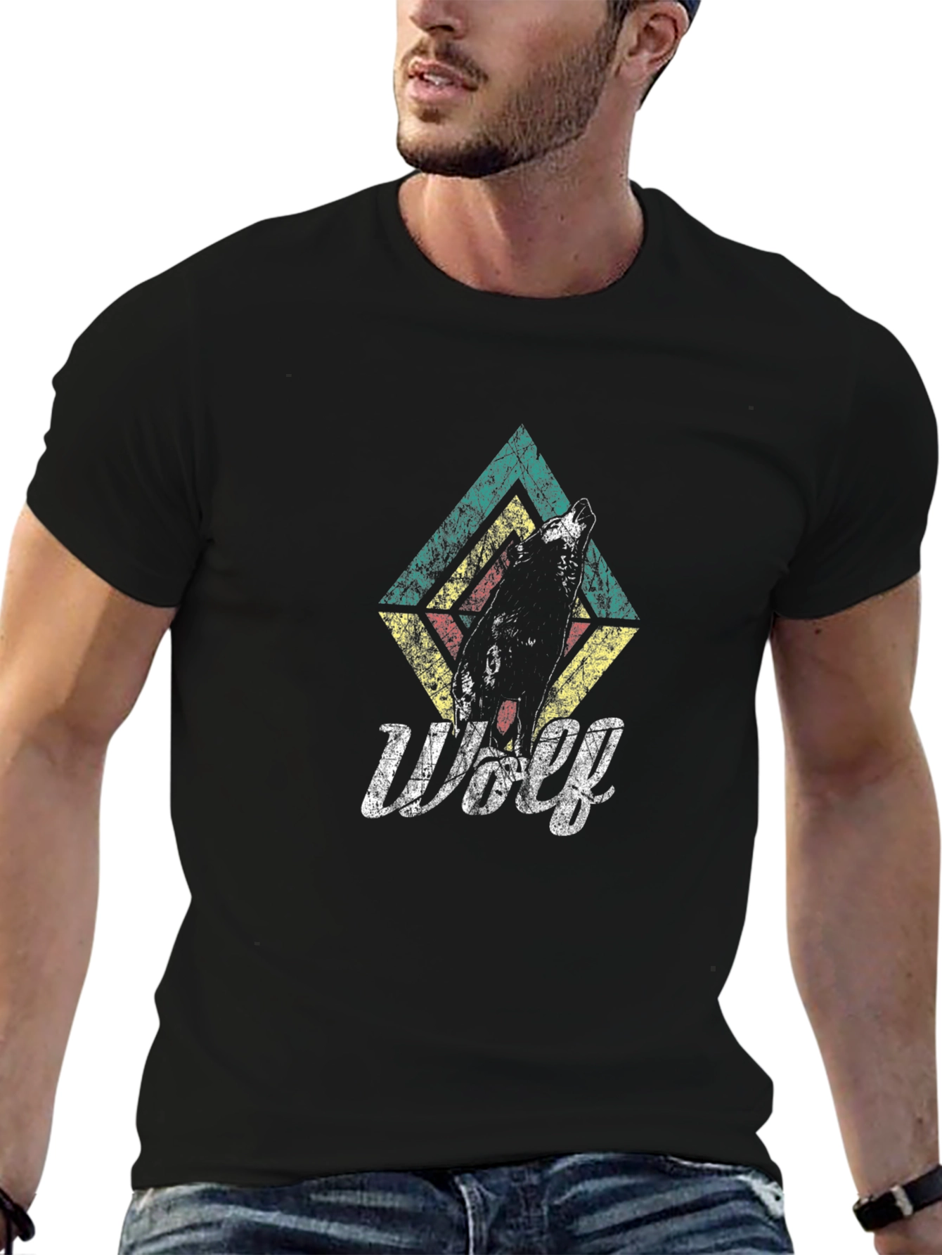 Retro Wolf Graphic Tee - Cool Animal Lovers Shirt