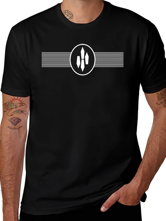 Modern Black T-Shirt with Abstract Circle Design