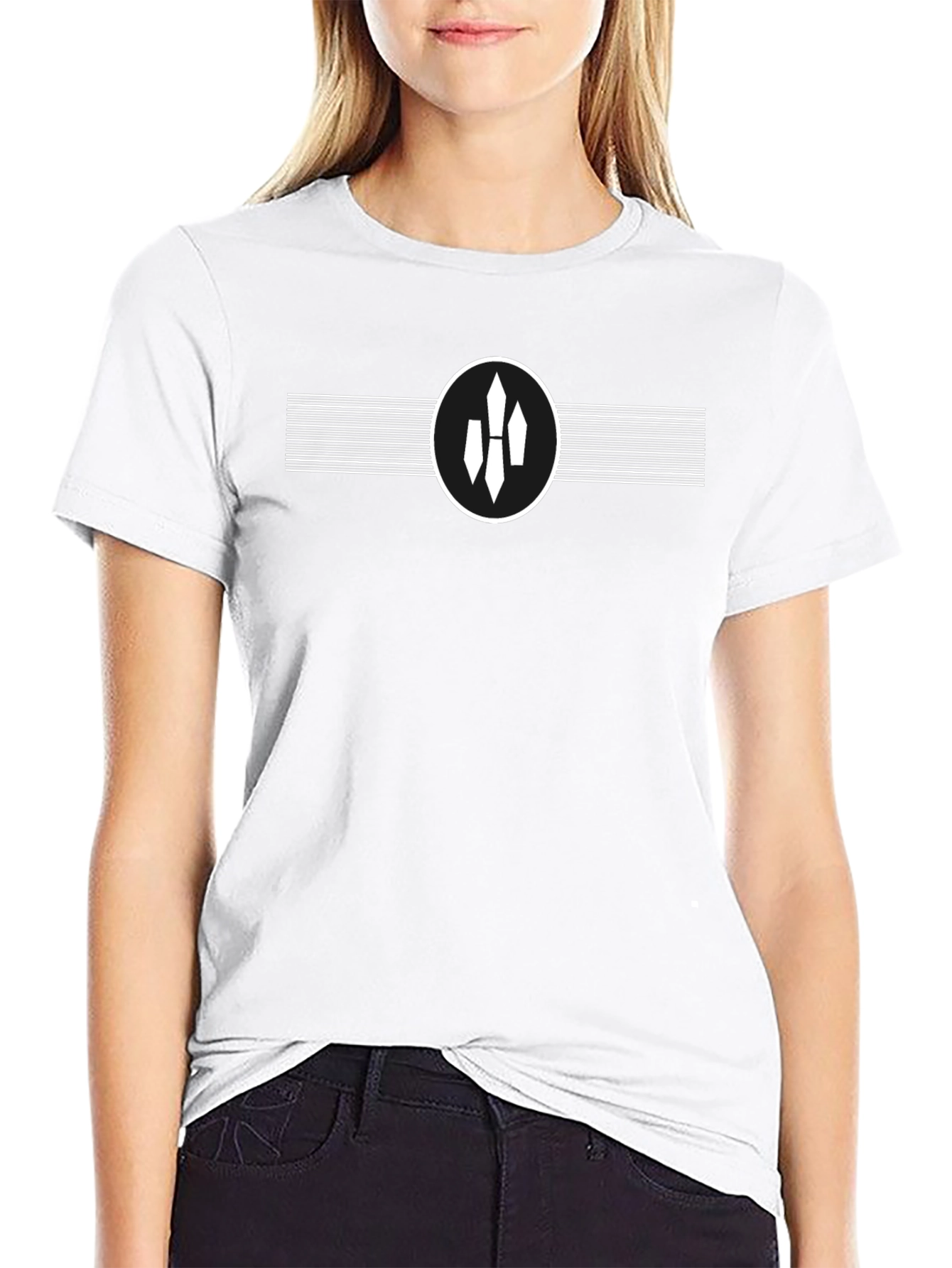 Modern Black T-Shirt with Abstract Circle Design