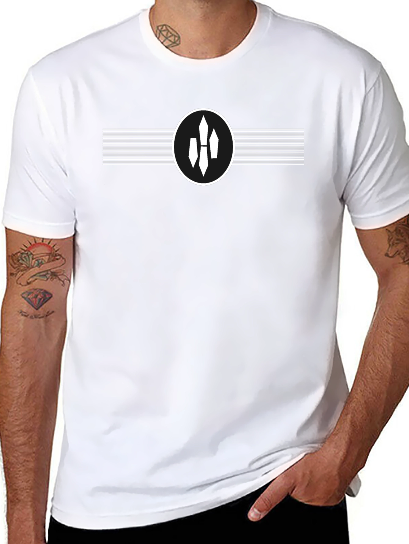 Modern Black T-Shirt with Abstract Circle Design