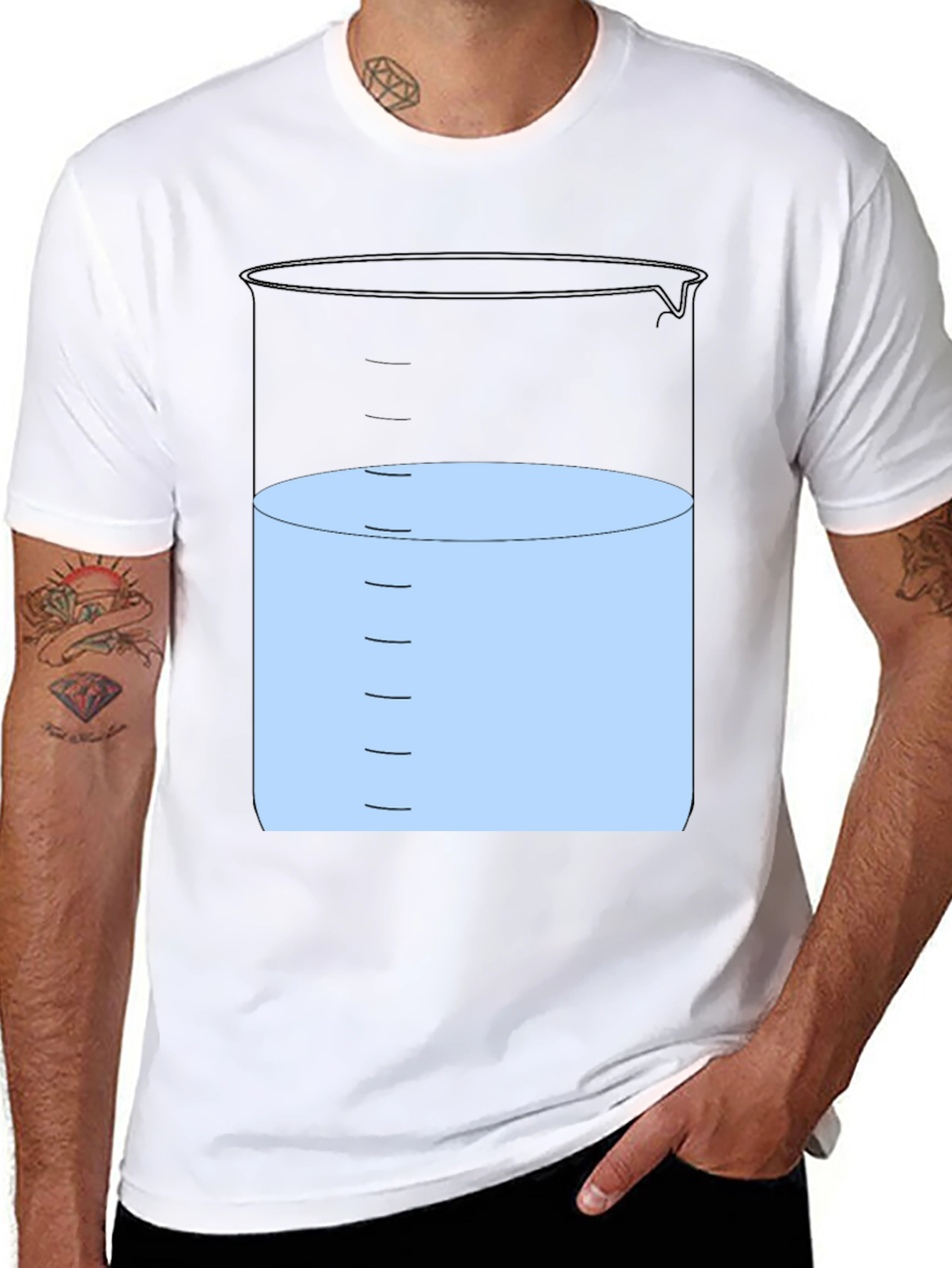 Science Beaker Graphic T-Shirt - Black
