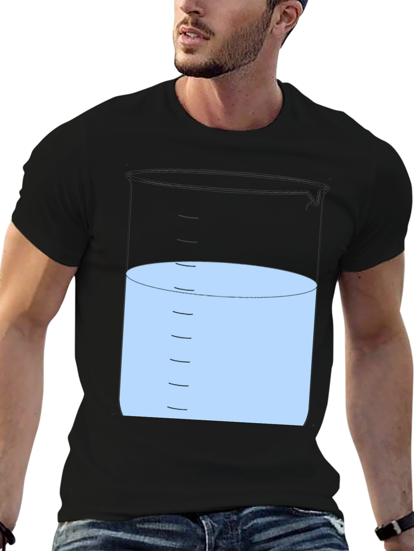 Science Beaker Graphic T-Shirt - Black