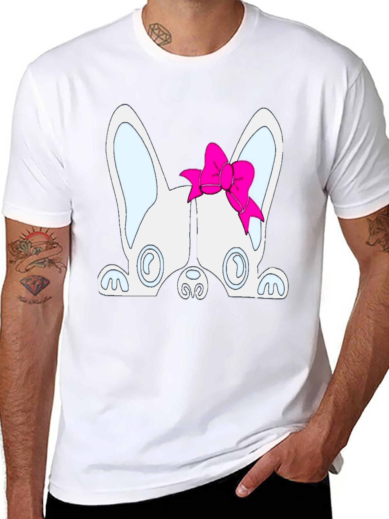 Dog with Bow T-Shirt - Cute Puppy Tee