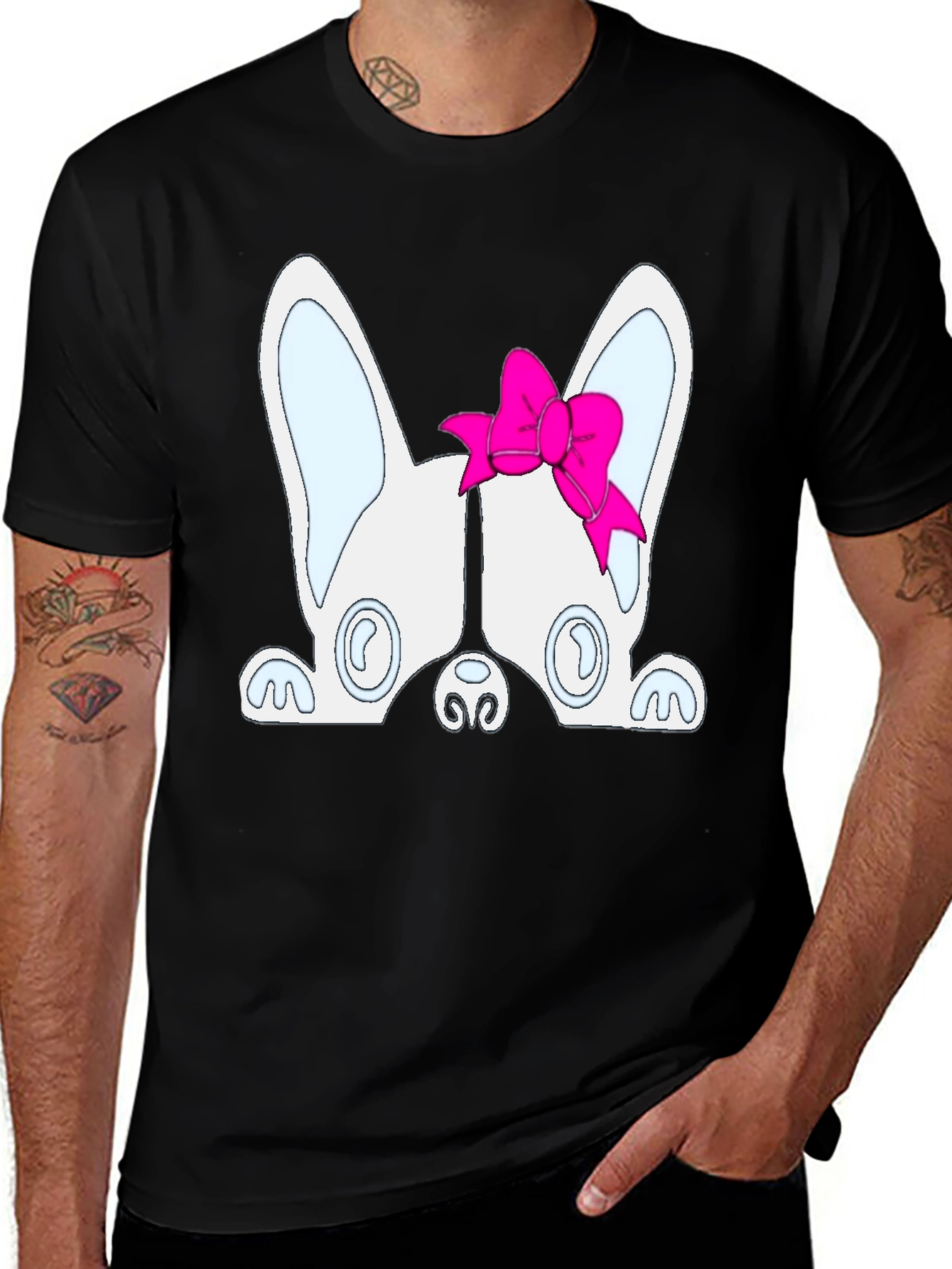 Dog with Bow T-Shirt - Cute Puppy Tee