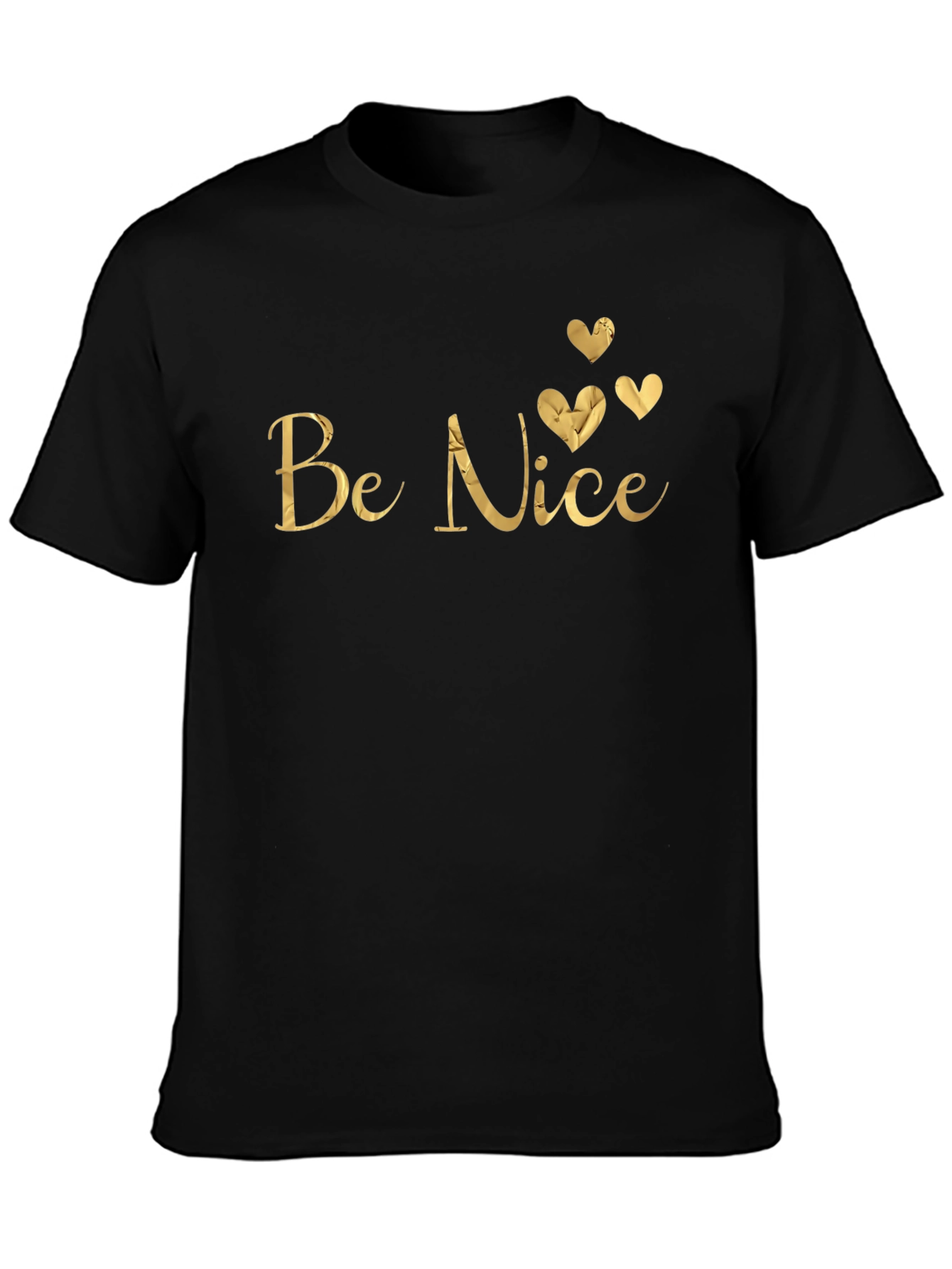 Be Nice Gold Foil Print T-Shirt