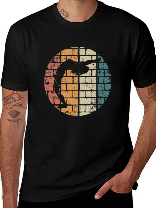 Vintage Gymnast T-Shirt - Retro Brick Wall Design