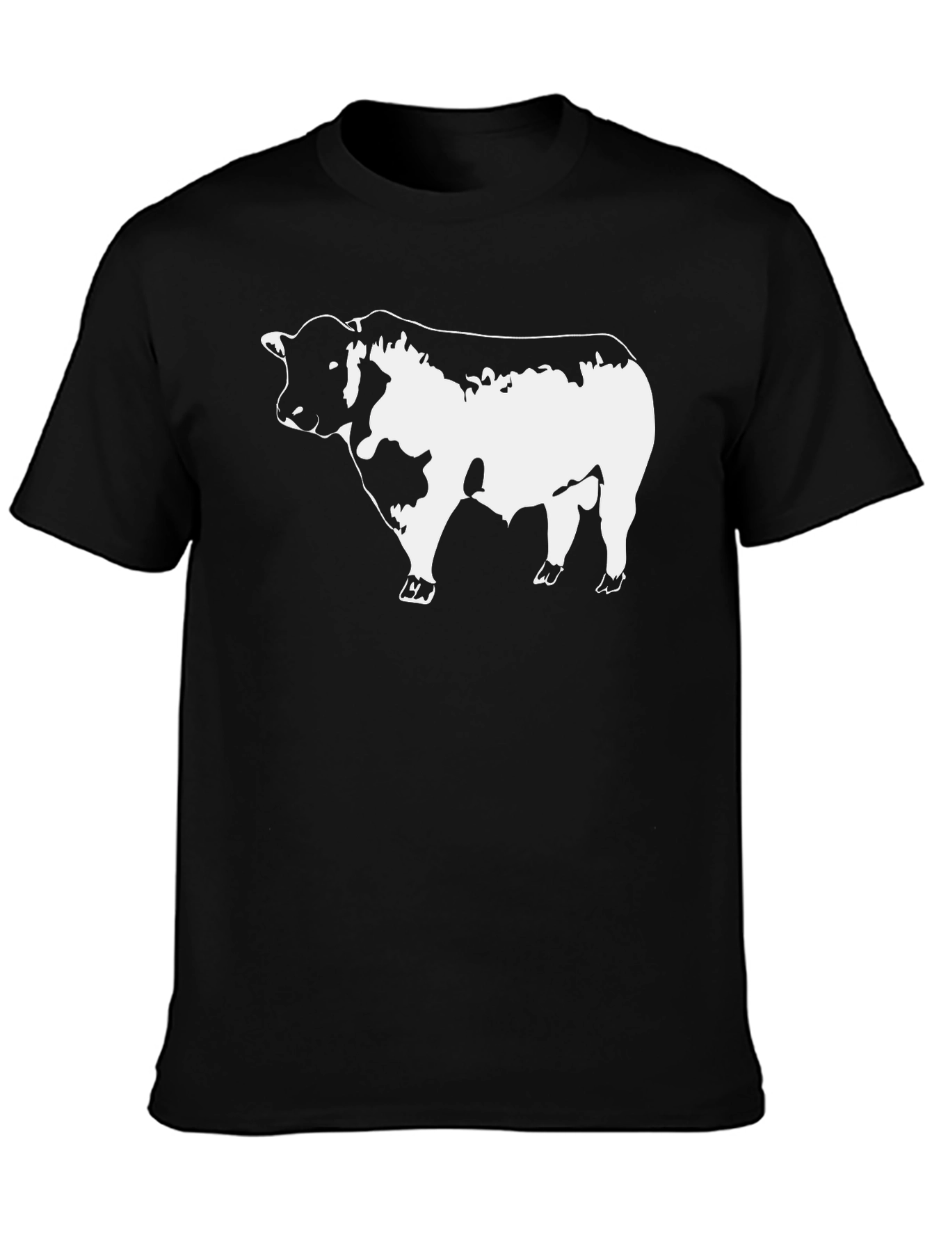 Black Bull Graphic Tee - Bold Animal Print T-Shirt