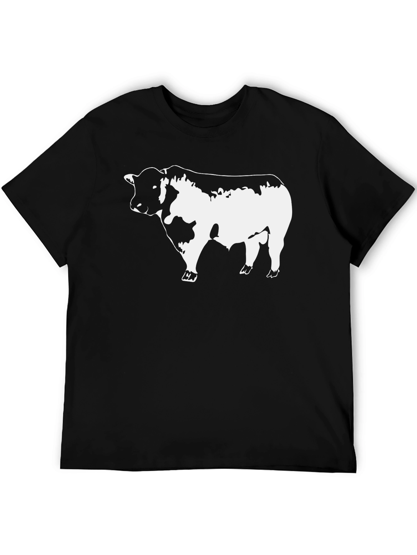 Black Bull Graphic Tee - Bold Animal Print T-Shirt