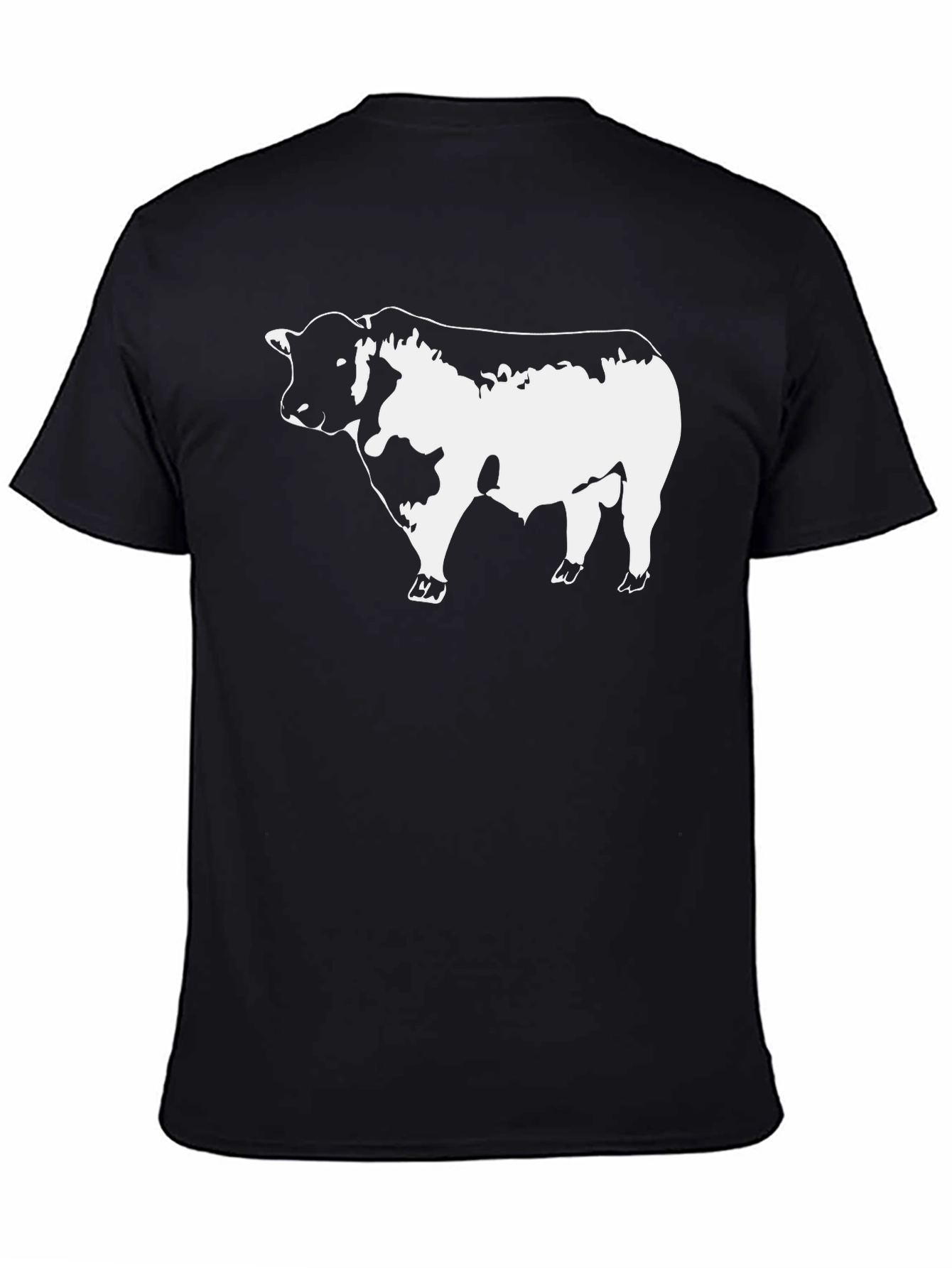 Black Bull Graphic Tee - Bold Animal Print T-Shirt