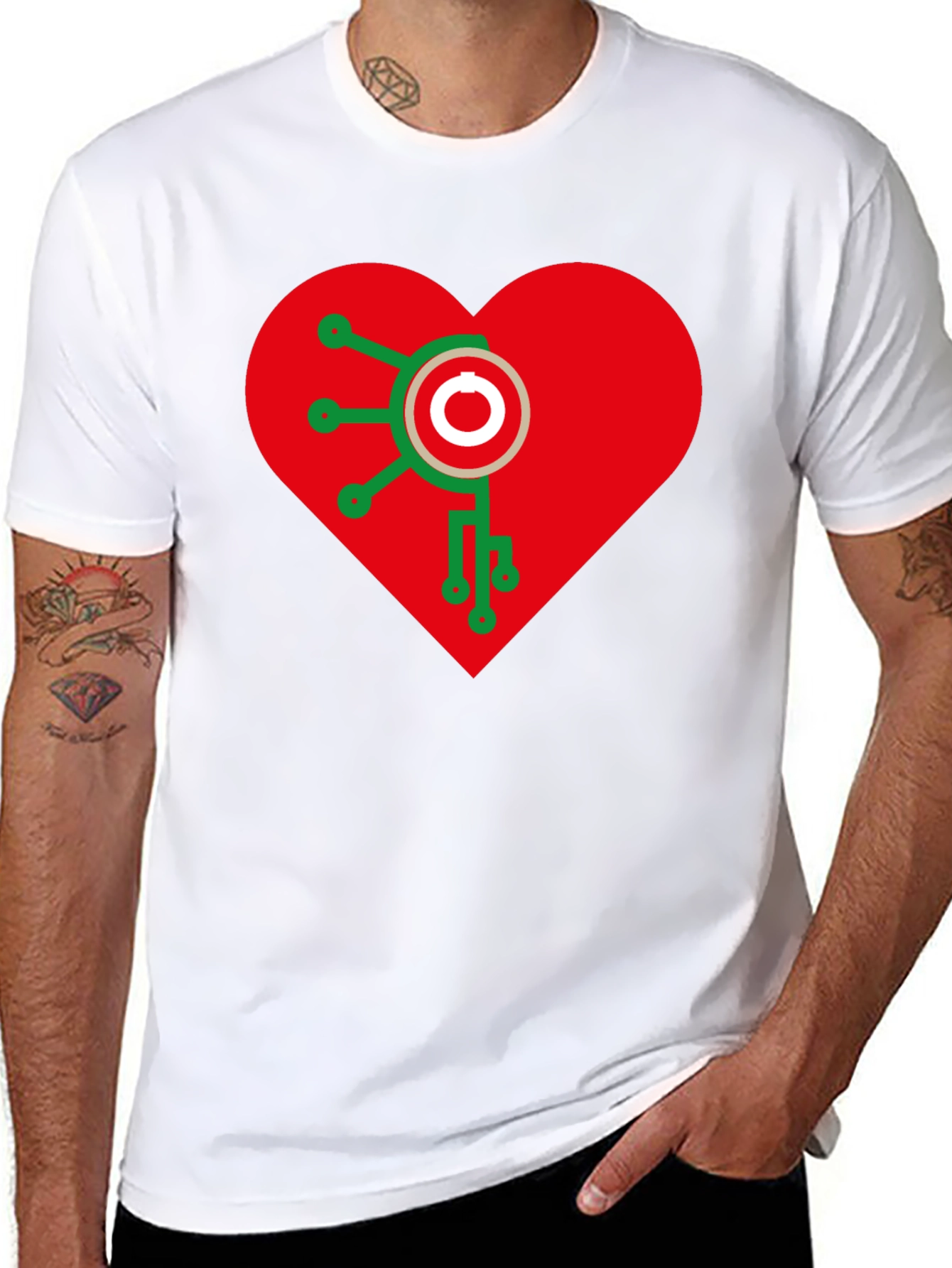 Heart Circuit Tee - Geeky Love Shirt