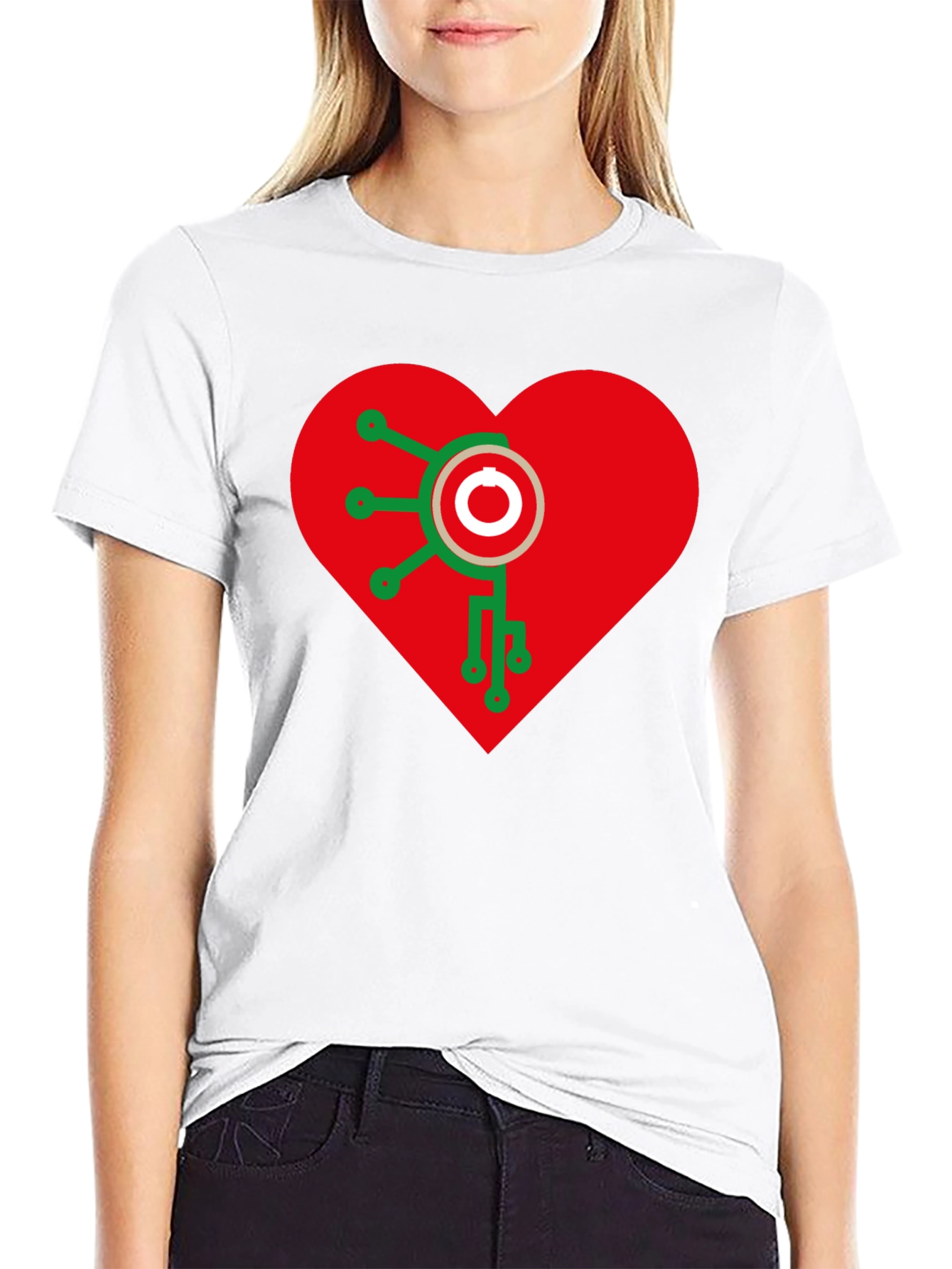 Heart Circuit Tee - Geeky Love Shirt