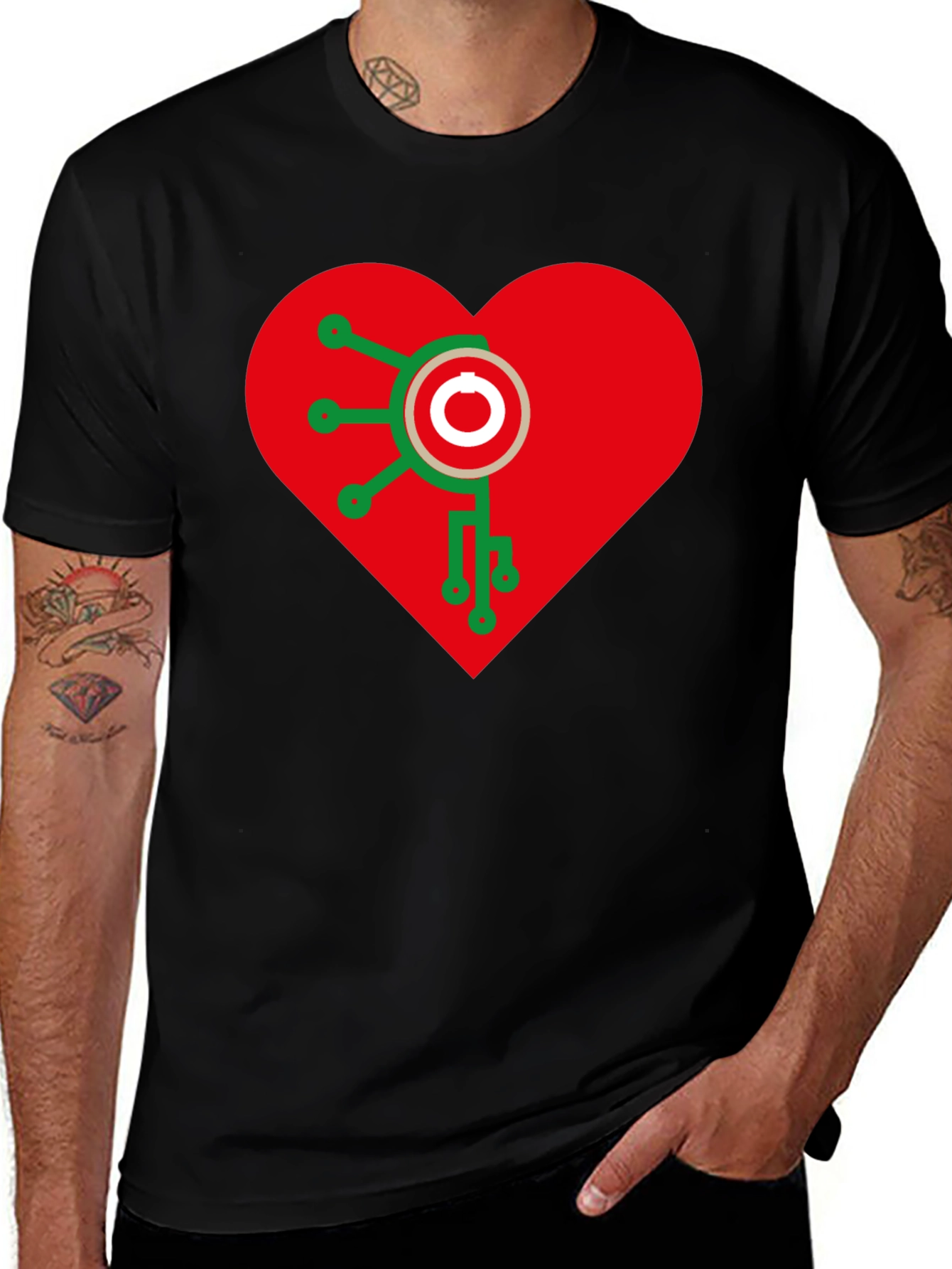 Heart Circuit Tee - Geeky Love Shirt