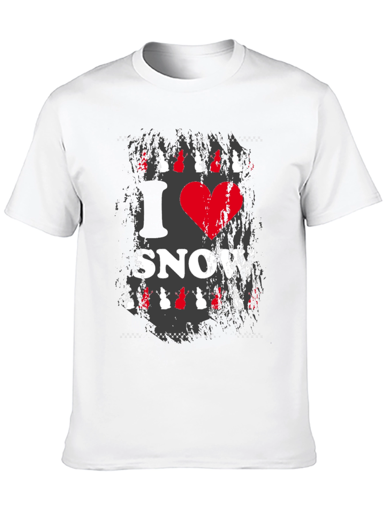 I Heart Snow Graphic Print Black T-Shirt