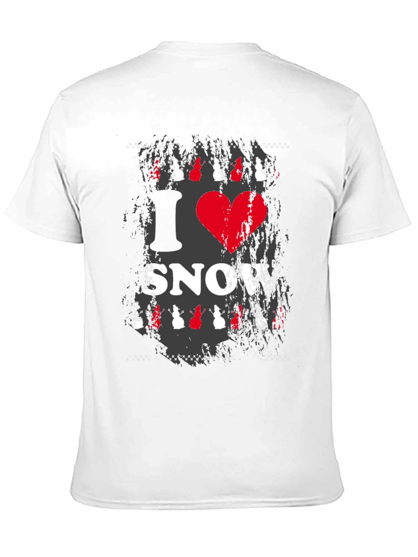 I Heart Snow Graphic Print Black T-Shirt