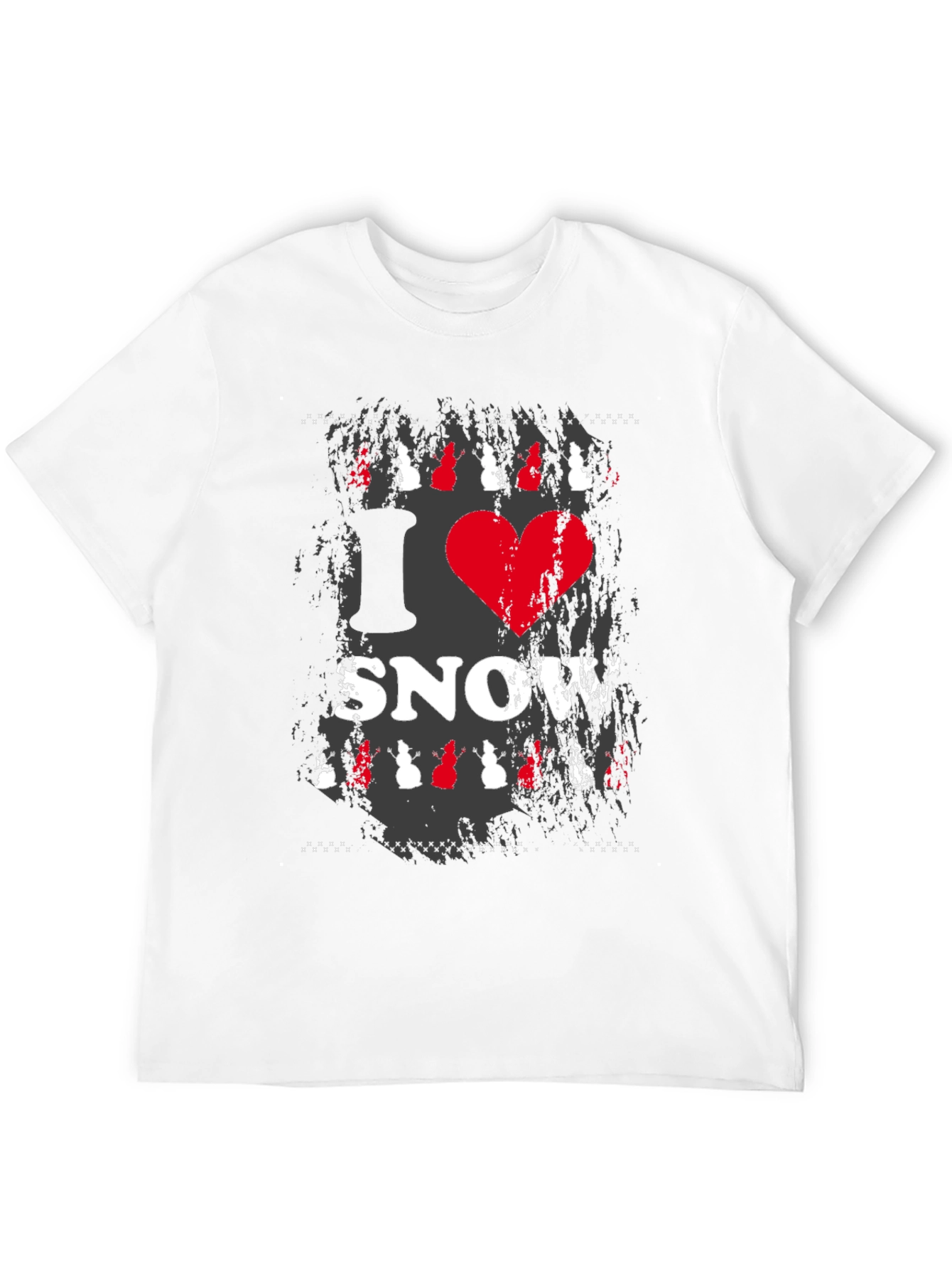 I Heart Snow Graphic Print Black T-Shirt