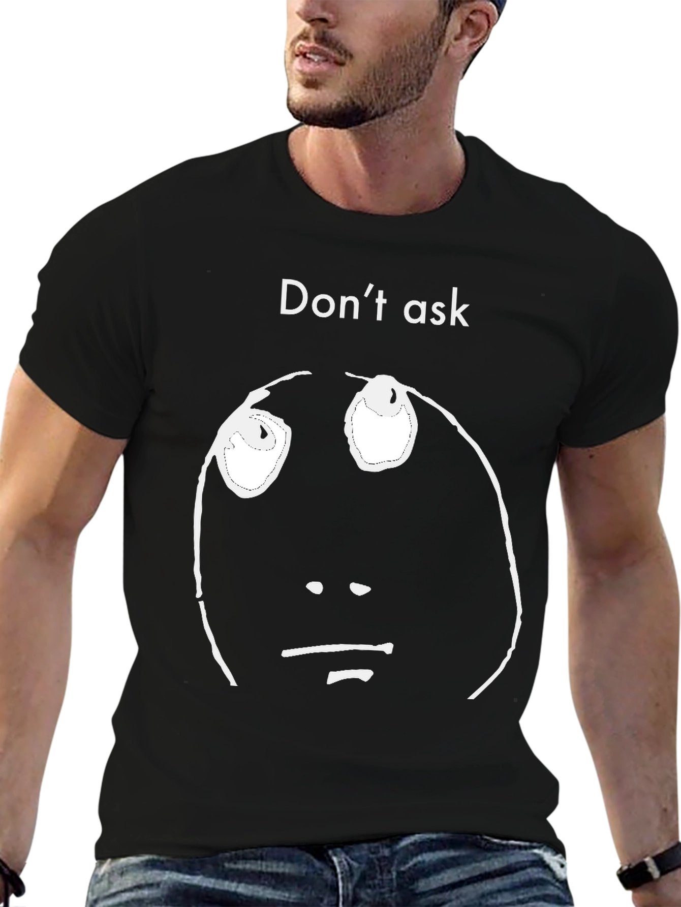 Dont Ask Graphic Tee - Black Casual Shirt