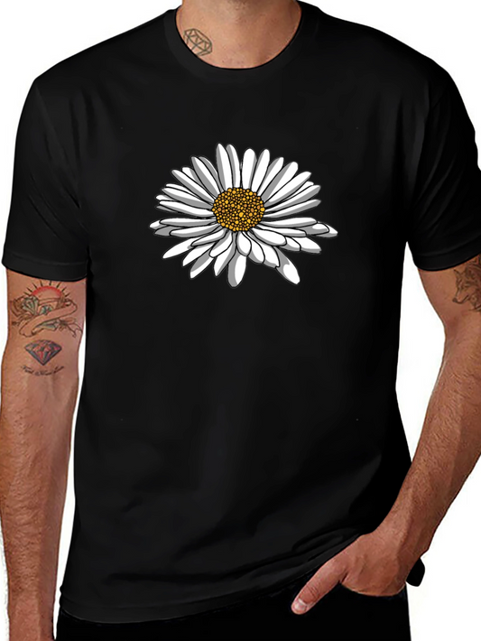 Daisy Graphic Black T-Shirt - Classic Comfort