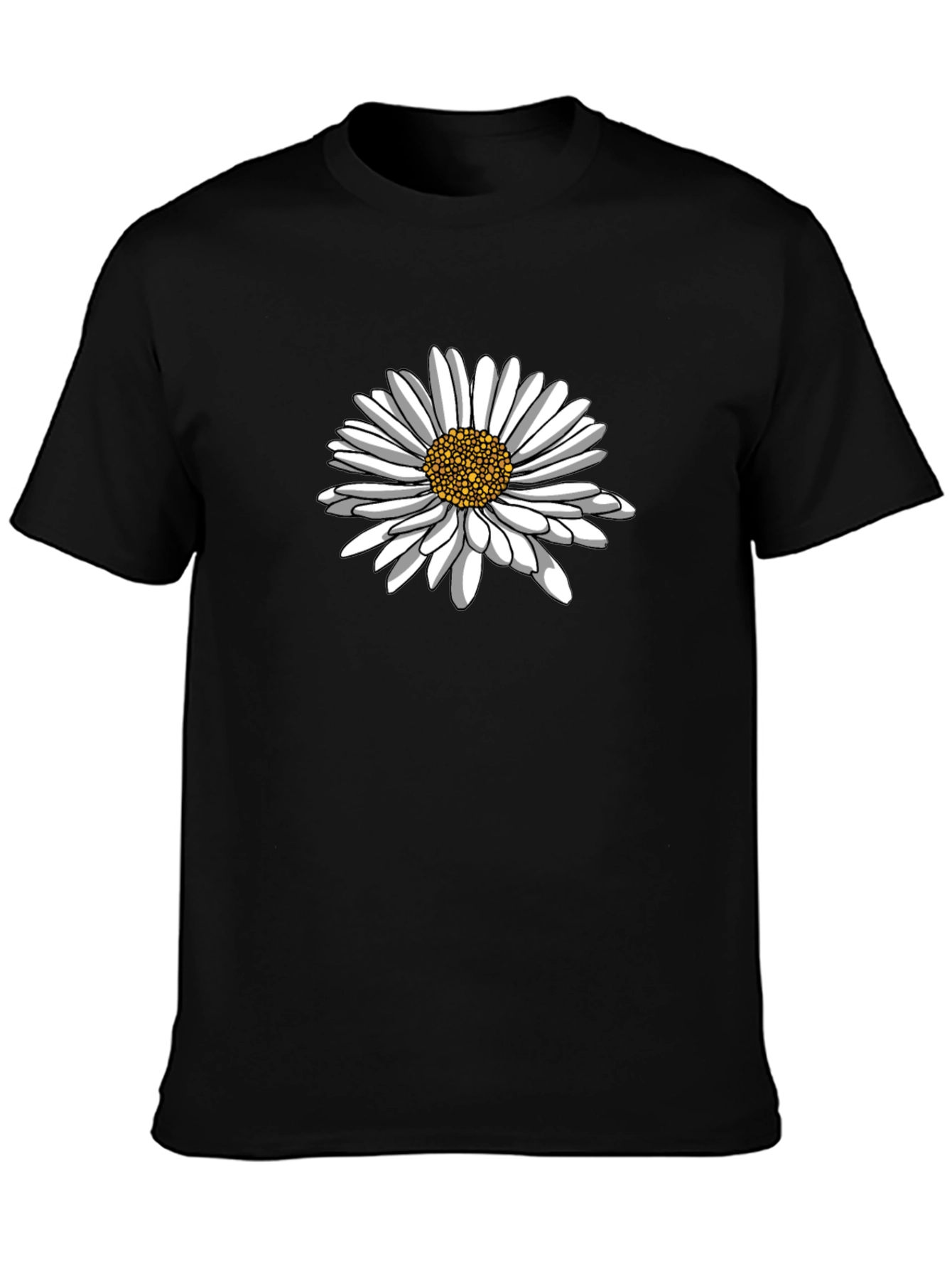 Daisy Graphic Black T-Shirt - Classic Comfort