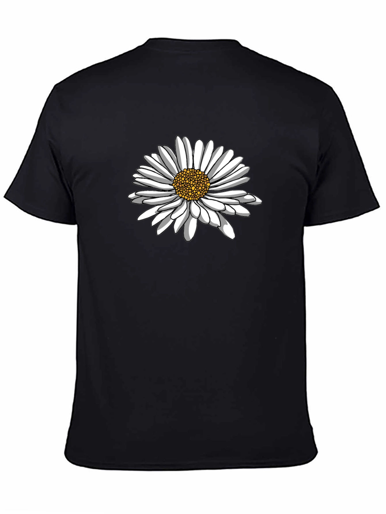 Daisy Graphic Black T-Shirt - Classic Comfort