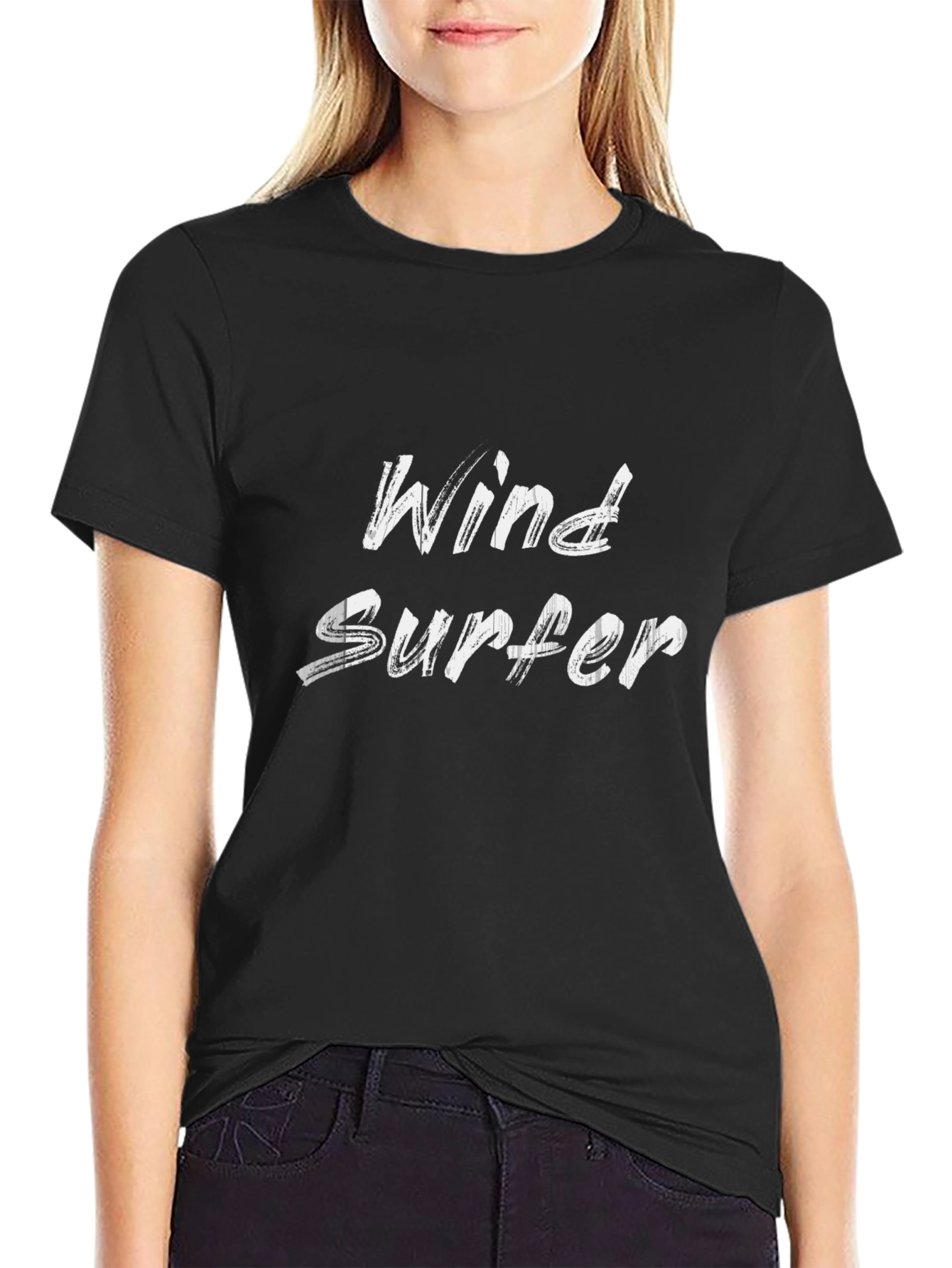 Wind Surfer T-Shirt - Black Casual Tee