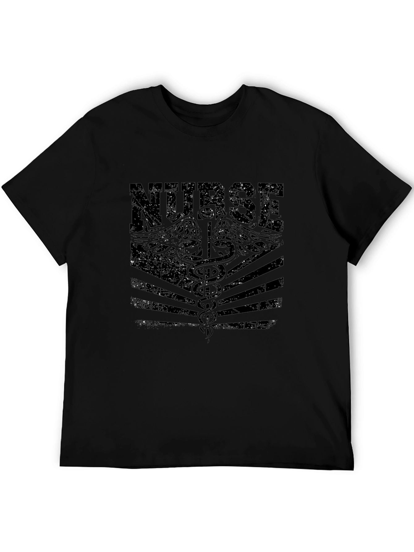 Nurse Graphic T-Shirt - Distressed Black Print