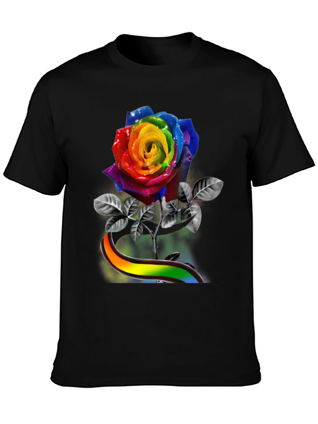 Rainbow Rose Graphic Tee - Pride Apparel