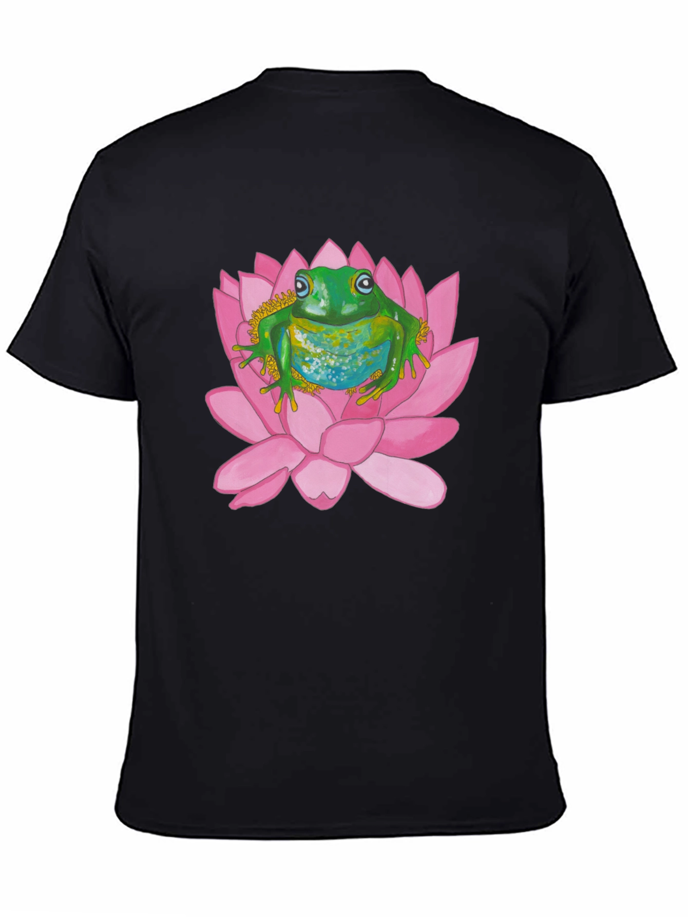 Frog on Lotus Flower Graphic T-Shirt