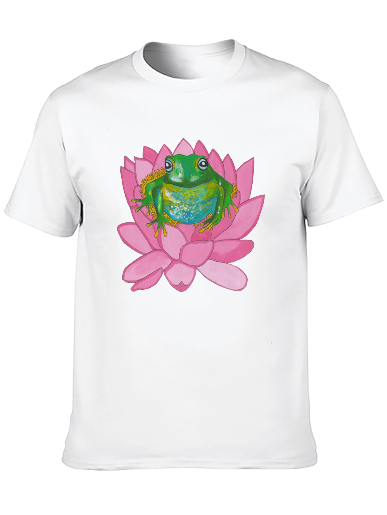 Frog on Lotus Flower Graphic T-Shirt
