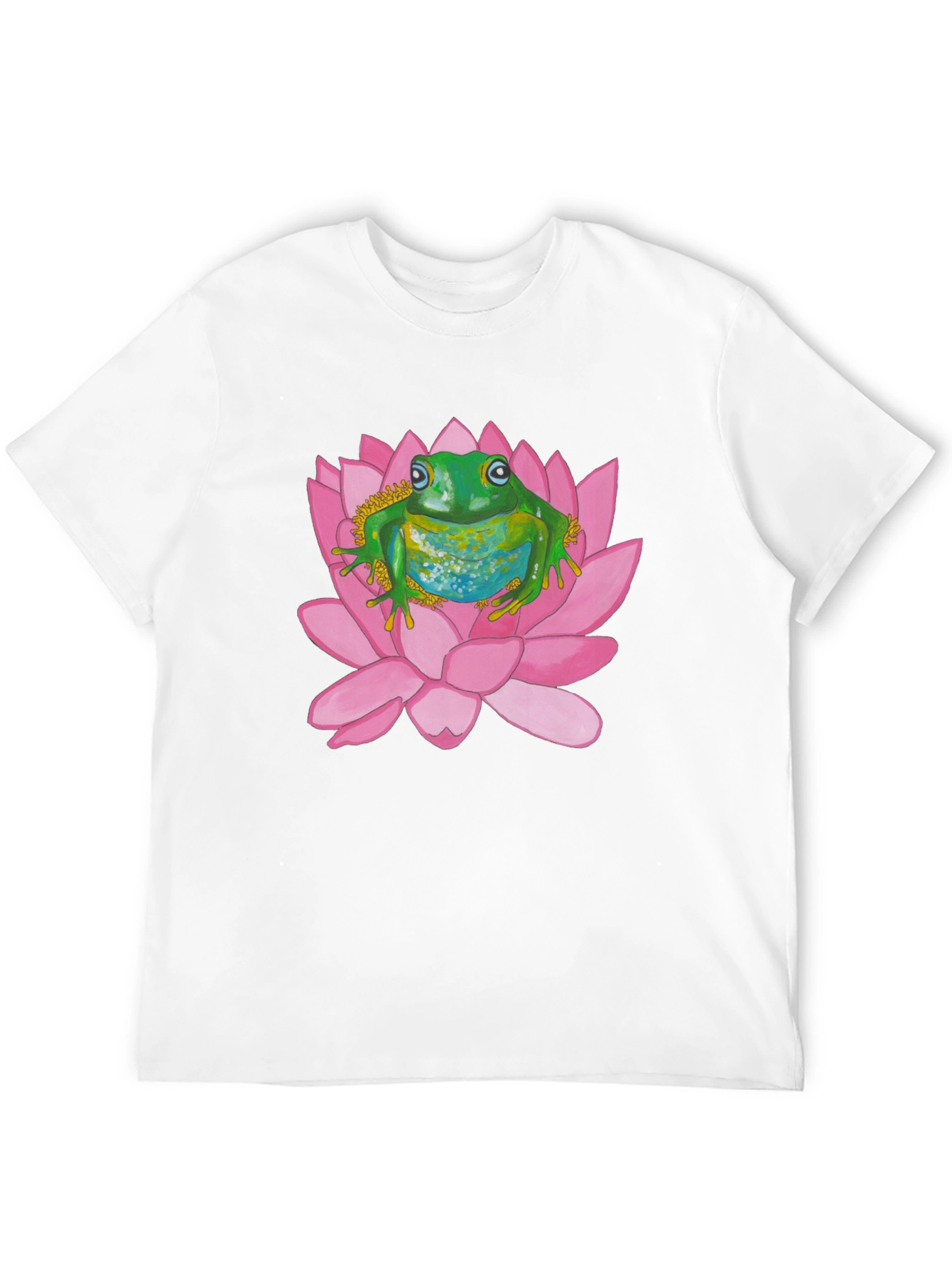 Frog on Lotus Flower Graphic T-Shirt