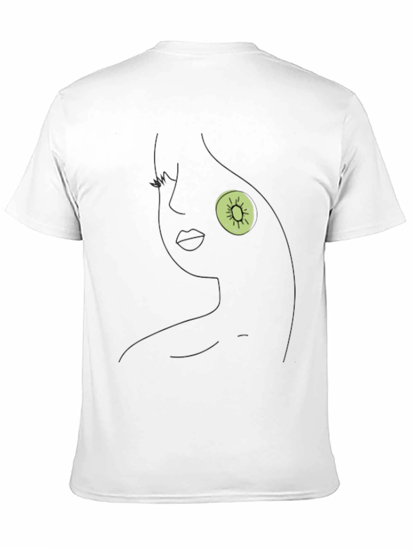 Abstract Kiwi Face Black T-Shirt