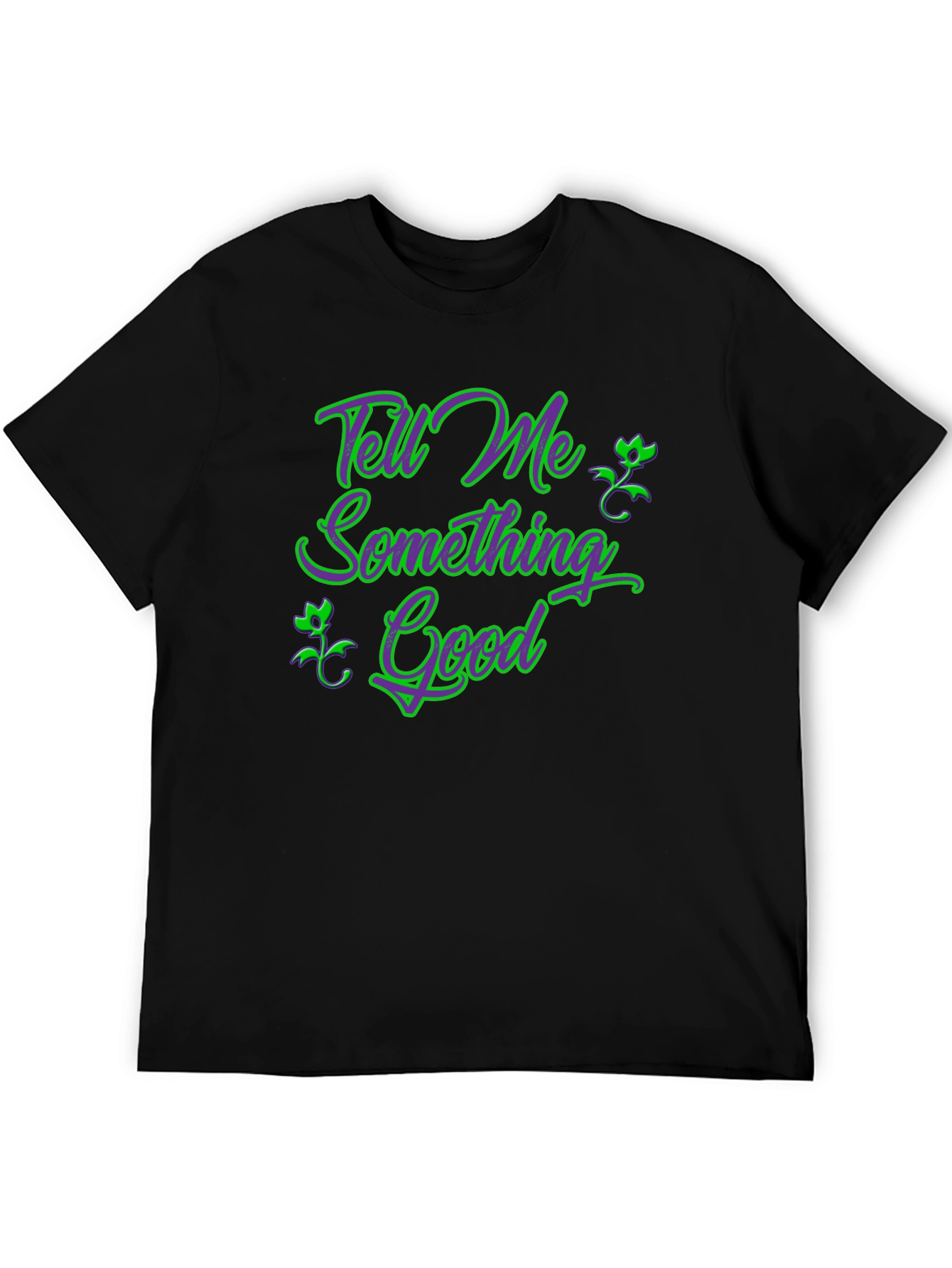 Tell Me Something Good Black Graphic Tee