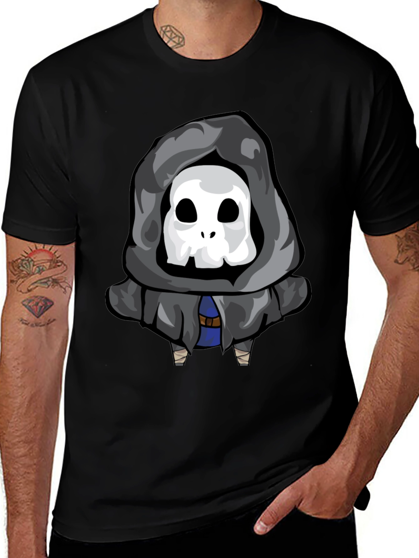 Skull Reaper Graphic Tee - Black